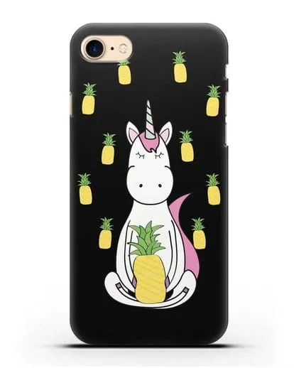 Чехол с рисунком Единорог и ананасы силиконовый для iPhone 7