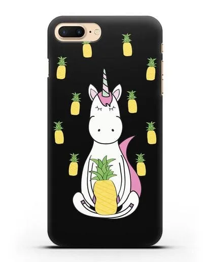 Чехол с рисунком Единорог и ананасы силиконовый для iPhone 8 Plus