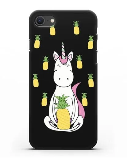 Чехол с рисунком Единорог и ананасы силиконовый для iPhone SE 2020