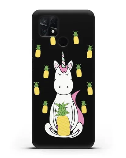Чехол с рисунком Единорог и ананасы силиконовый для Xiaomi Poco C40