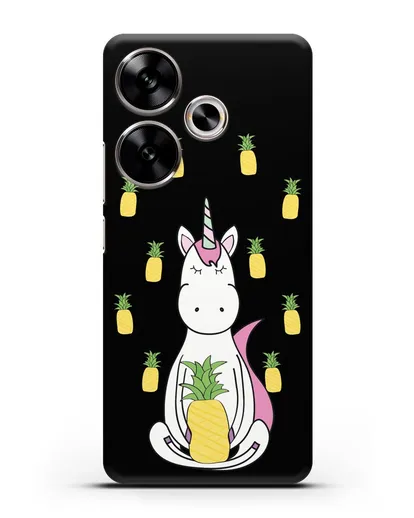 Чехол с рисунком Единорог и ананасы силиконовый для Xiaomi Poco F6