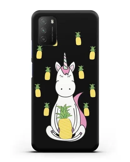 Чехол с рисунком Единорог и ананасы силиконовый для Xiaomi Poco M3