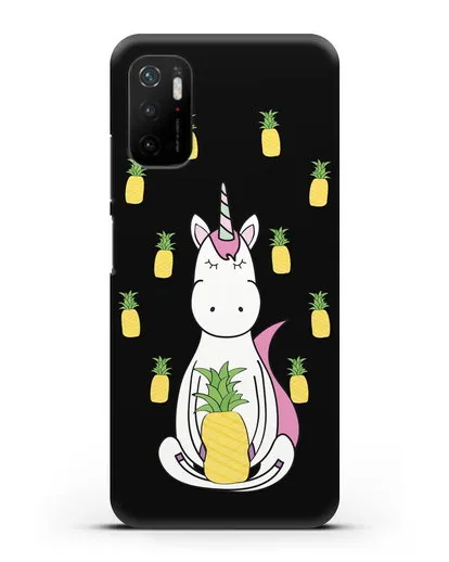 Чехол с рисунком Единорог и ананасы силиконовый для Xiaomi Poco M3 Pro
