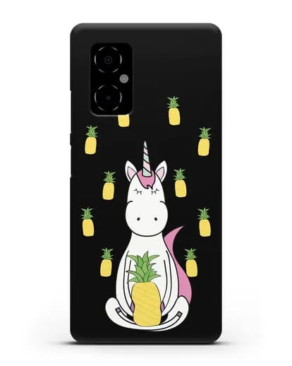 Чехол с рисунком Единорог и ананасы силиконовый для Xiaomi Poco M4 5G