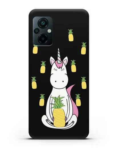 Чехол с рисунком Единорог и ананасы силиконовый для Xiaomi Poco M5
