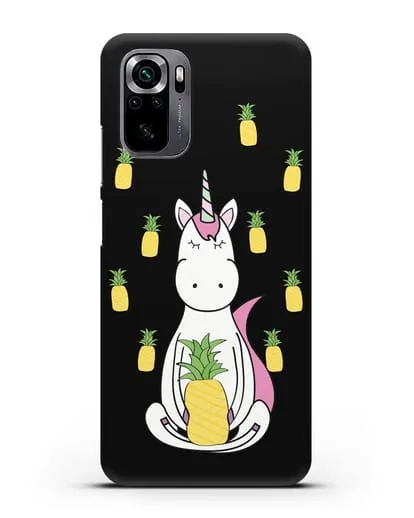 Чехол с рисунком Единорог и ананасы силиконовый для Xiaomi Poco M5s
