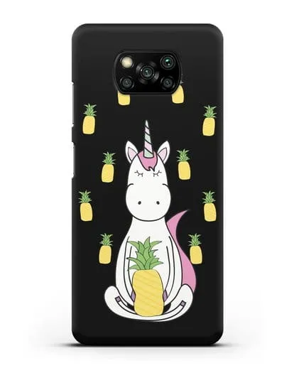Чехол с рисунком Единорог и ананасы силиконовый для Xiaomi Poco X3
