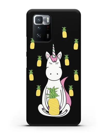 Чехол с рисунком Единорог и ананасы силиконовый для Xiaomi Poco X3 GT