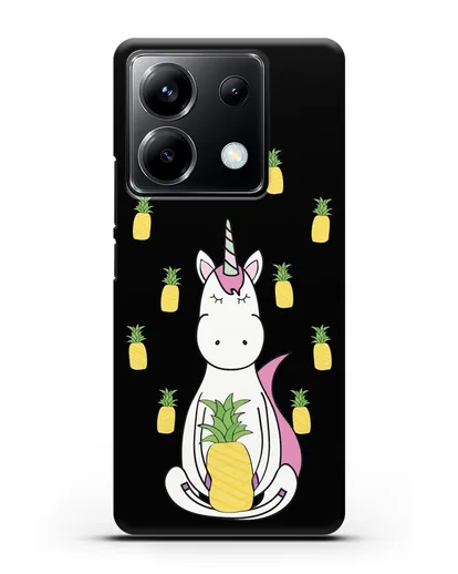 Чехол с рисунком Единорог и ананасы силиконовый для Xiaomi Poco X6