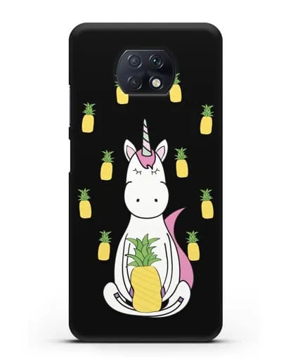 Чехол с рисунком Единорог и ананасы силиконовый для Xiaomi Redmi Note 9T