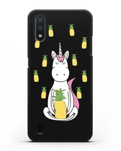 Чехол с рисунком Единорог и ананасы силиконовый для Samsung Galaxy A01 [SM-A015F]