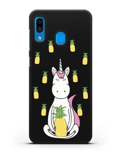 Чехол с рисунком Единорог и ананасы силиконовый для Samsung Galaxy A30 [SM-A305FN]