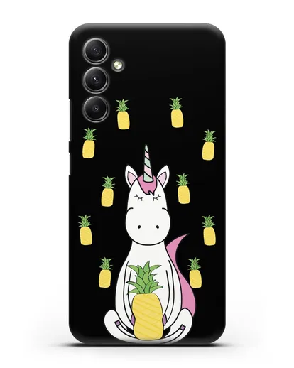Чехол с рисунком Единорог и ананасы силиконовый для Samsung Galaxy A34 [SM-A346]