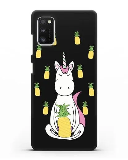 Чехол с рисунком Единорог и ананасы силиконовый для Samsung Galaxy A41 [SM-A415F]