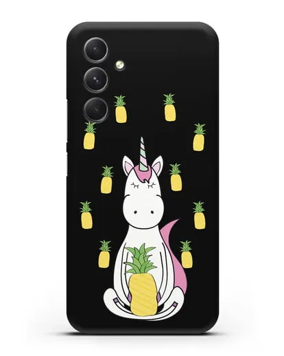 Чехол с рисунком Единорог и ананасы силиконовый для Samsung Galaxy A54 [SM-A536]