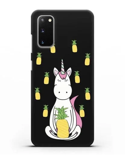 Чехол с рисунком Единорог и ананасы силиконовый для Samsung Galaxy S20 [SM-G980F]