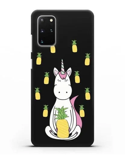 Чехол с рисунком Единорог и ананасы силиконовый для Samsung Galaxy S20 Plus [SM-G985F]
