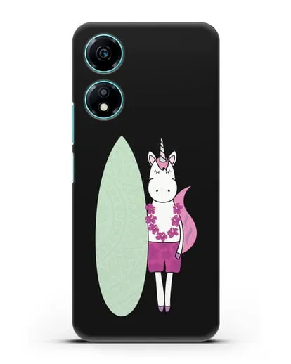 Чехол с рисунком Единорог и доска для виндсерфинга силиконовый для Honor X5 Plus