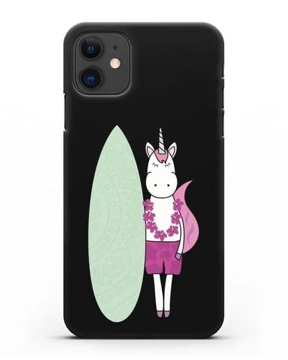 Чехол с рисунком Единорог и доска для виндсерфинга силиконовый для iPhone 11