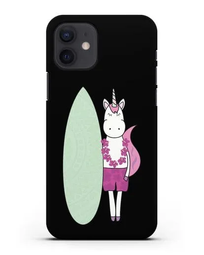 Чехол с рисунком Единорог и доска для виндсерфинга силиконовый для iPhone 12