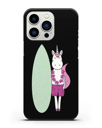 Чехол с рисунком Единорог и доска для виндсерфинга силиконовый для iPhone 13 Pro