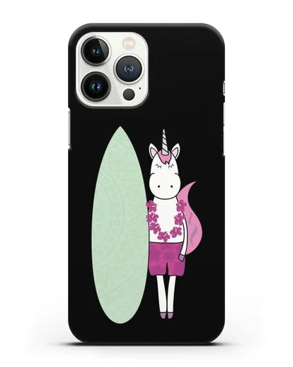 Чехол с рисунком Единорог и доска для виндсерфинга силиконовый для iPhone 13 Pro Max
