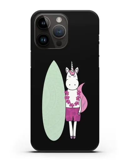 Чехол с рисунком Единорог и доска для виндсерфинга силиконовый для iPhone 14 Pro Max