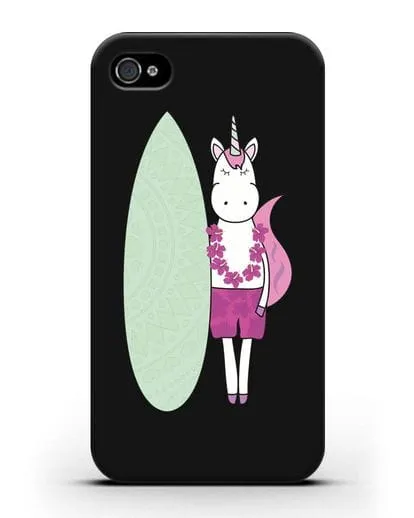 Чехол с рисунком Единорог и доска для виндсерфинга силиконовый для iPhone 4/4s