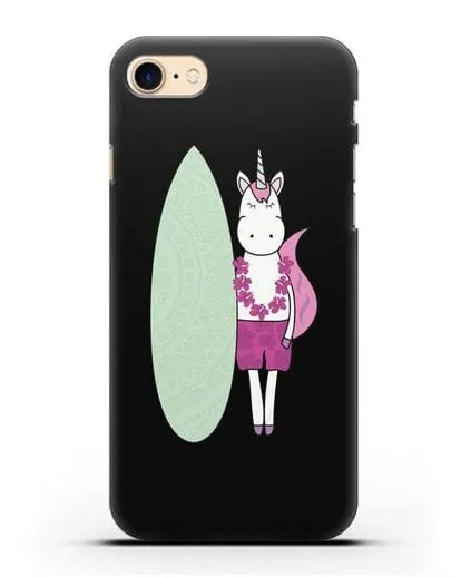 Чехол с рисунком Единорог и доска для виндсерфинга силиконовый для iPhone 7