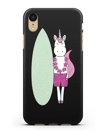 Чехол с рисунком Единорог и доска для виндсерфинга силиконовый для iPhone XR