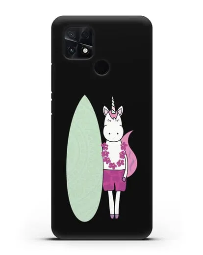 Чехол с рисунком Единорог и доска для виндсерфинга силиконовый для Xiaomi Poco C40