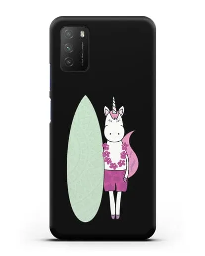 Чехол с рисунком Единорог и доска для виндсерфинга силиконовый для Xiaomi Poco M3