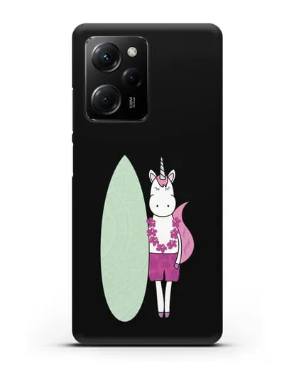 Чехол с рисунком Единорог и доска для виндсерфинга силиконовый для Xiaomi Poco X5 Pro