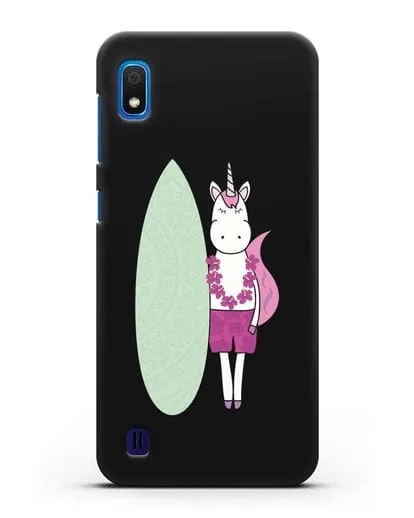 Чехол с рисунком Единорог и доска для виндсерфинга силиконовый для Samsung Galaxy A10 [SM-A105F]