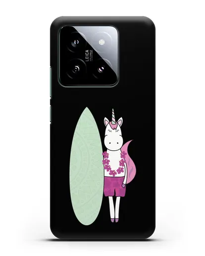 Чехол с рисунком Единорог и доска для виндсерфинга силиконовый для Xiaomi 14