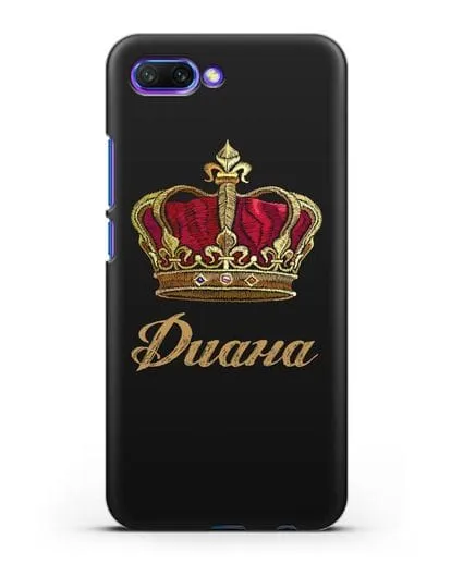 Чехол Красная корона с именем, фамилией силиконовый для Honor 10