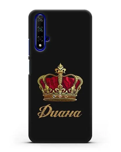 Чехол Красная корона с именем, фамилией силиконовый для Honor 20