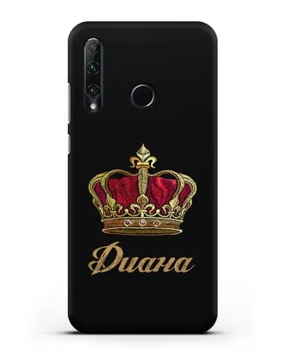 Чехол Красная корона с именем, фамилией силиконовый для Honor 20e