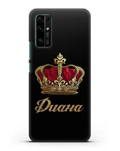Чехол Красная корона с именем, фамилией силиконовый для Honor 30