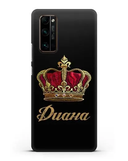 Чехол Красная корона с именем, фамилией силиконовый для Honor 30 Pro Plus