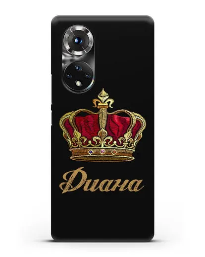 Чехол Красная корона с именем, фамилией силиконовый для Honor 50