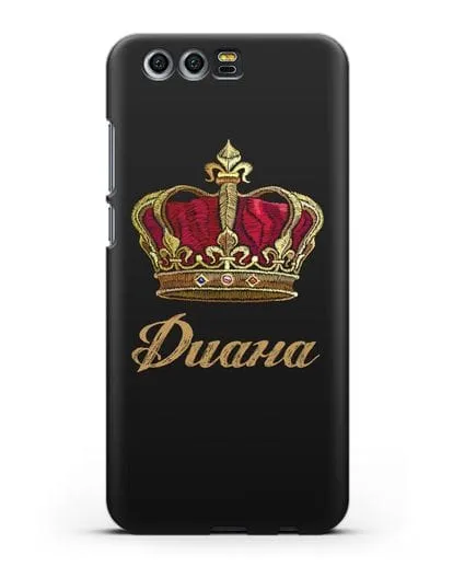 Чехол Красная корона с именем, фамилией силиконовый для Honor 9