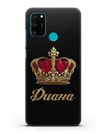 Чехол Красная корона с именем, фамилией силиконовый для Honor 9A