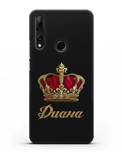 Чехол Красная корона с именем, фамилией силиконовый для Honor 9X