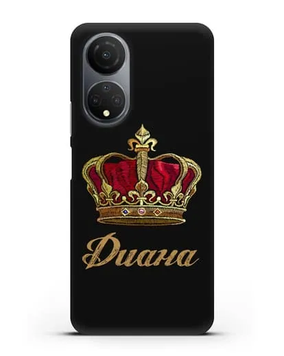 Чехол Красная корона с именем, фамилией силиконовый для Honor X7