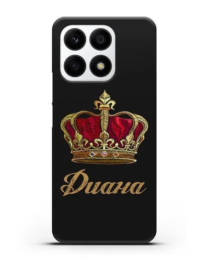 Чехол Красная корона с именем, фамилией силиконовый для Honor X8a