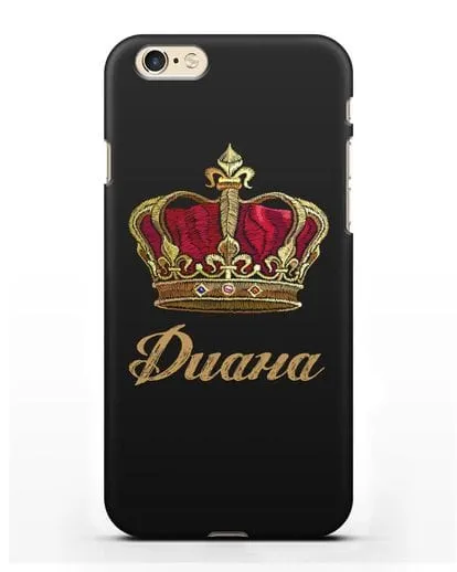 Чехол Красная корона с именем, фамилией силиконовый для iPhone 6s
