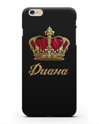 Чехол Красная корона с именем, фамилией силиконовый для iPhone 6s Plus