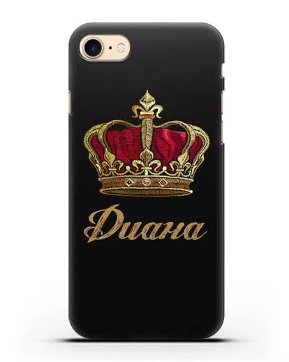 Чехол Красная корона с именем, фамилией силиконовый для iPhone 7