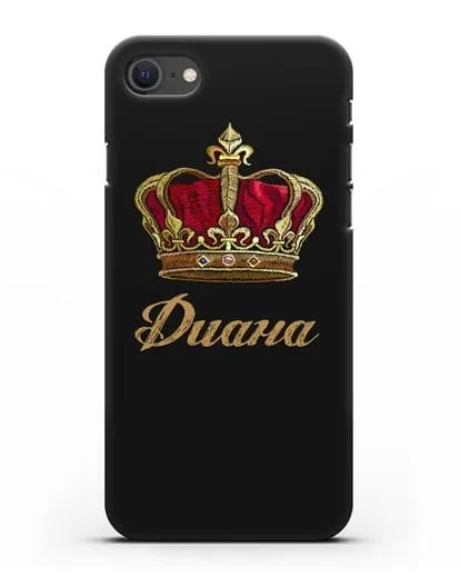 Чехол Красная корона с именем, фамилией силиконовый для iPhone SE 2020